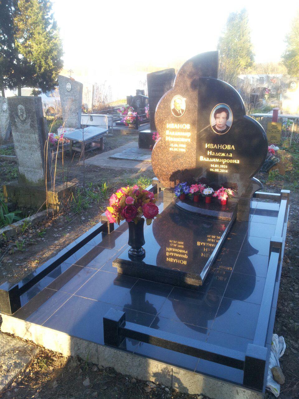 установка гранитного памятника с изготовлением фундамента